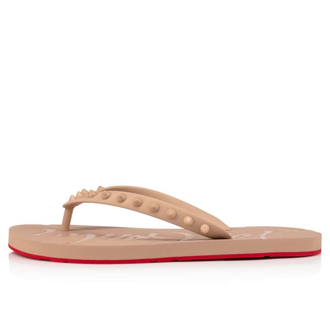 Christian Louboutin Loubi Flip 1 Plastic Finish Flats Düz Ayakkabı Kadın Bej Rengi | Türkiye EA9-16061Q2