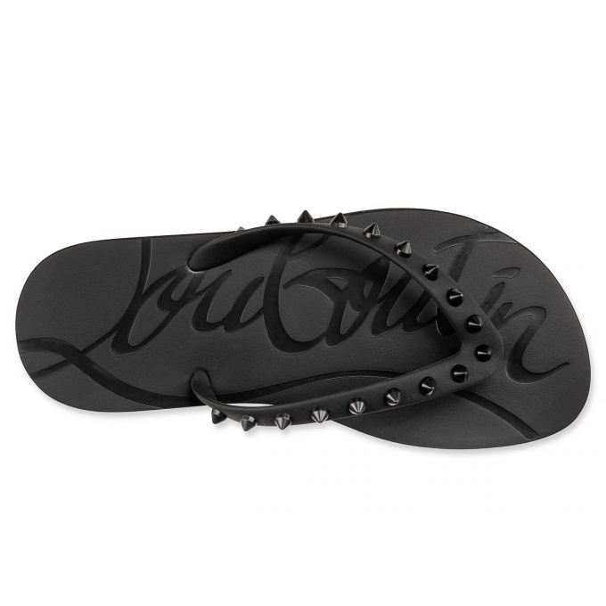 Christian Louboutin Loubi Flip Plastic Finish Flats Düz Ayakkabı Kadın Siyah | Türkiye ZQ1-74357P8