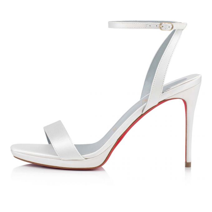 Christian Louboutin Loubi Queen 100 100 Sandaletler Sandalet Kadın Beyaz Mavi | Türkiye NC1-94799F3