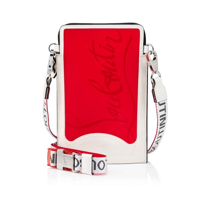 Christian Louboutin Loubilab Classic Fabric Messenger Bags Postacı Çantası Erkek Kırmızı Beyaz Siyah | Türkiye GQ0-31493Z2