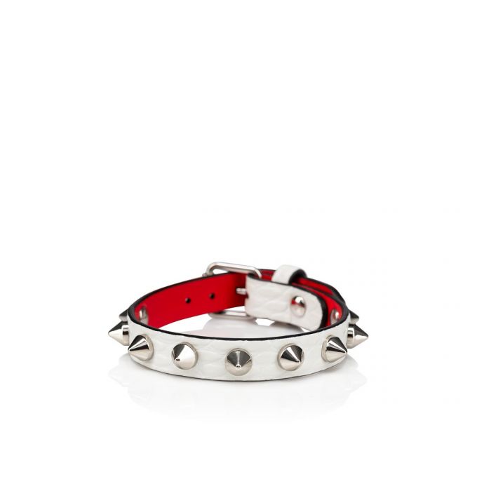 Christian Louboutin Loubilink Bracelet Creative Leather Bracelets Bilezik Kadın Beyaz Gümüş | Türkiye DL7-60896W6