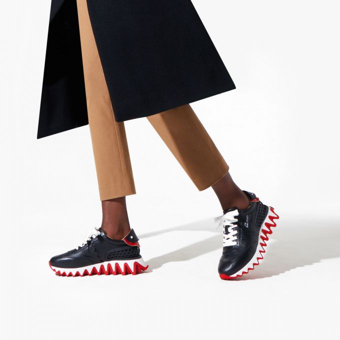 Christian Louboutin Loubishark Calf Sneakers Spor Ayakkabı Kadın Siyah Kırmızı | Türkiye TA0-17861B2