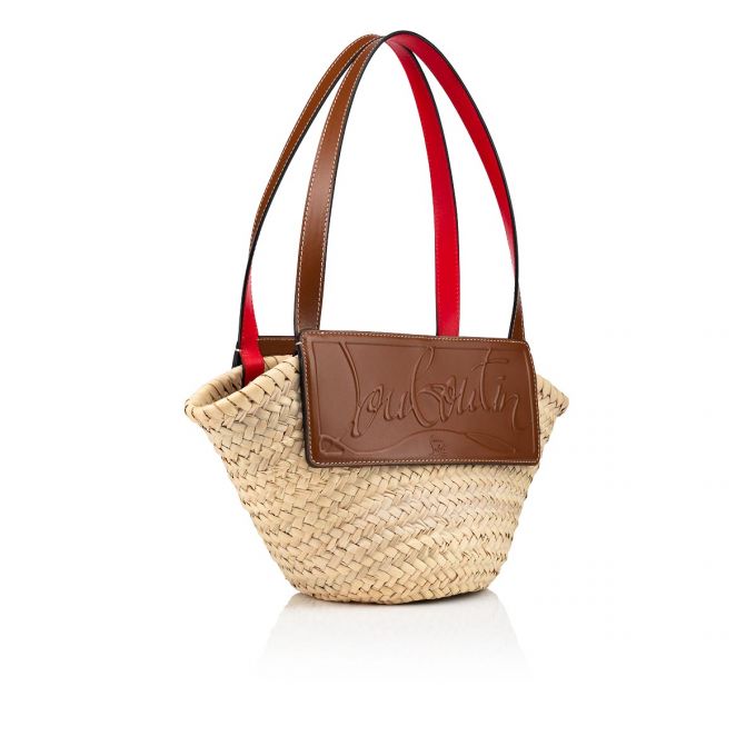 Christian Louboutin Loubishore Small Creative Fabric Basket Basket Kadın Bej Rengi Kahverengi | Türkiye VQ0-69066N8