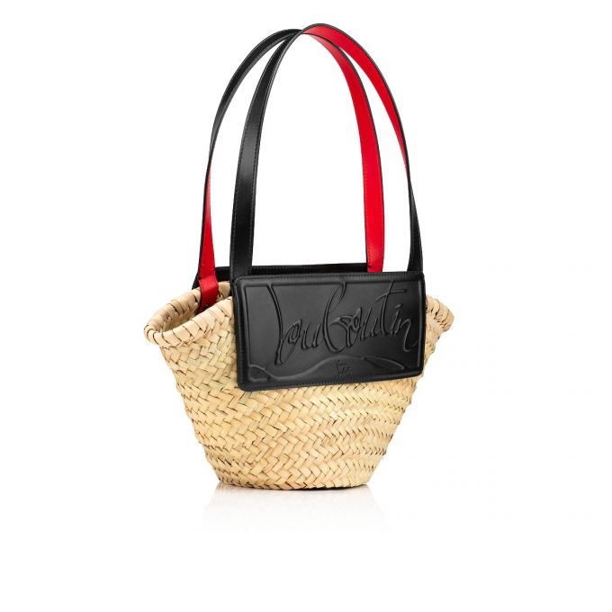 Christian Louboutin Loubishore Small Creative Fabric Basket Basket Kadın Beyaz Siyah | Türkiye ND9-76907W5