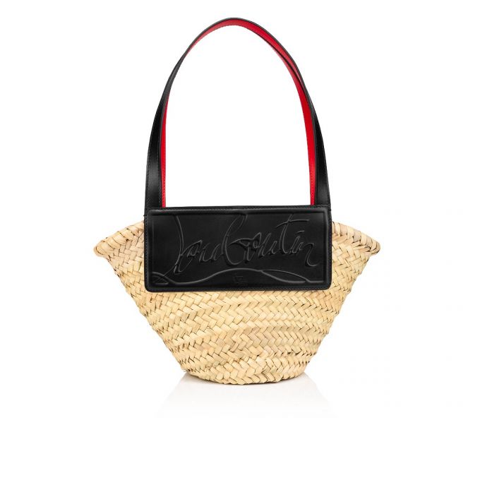 Christian Louboutin Loubishore Small Creative Fabric Basket Basket Kadın Beyaz Siyah | Türkiye ND9-76907W5