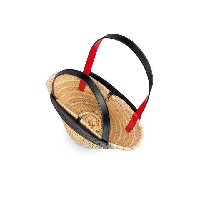 Christian Louboutin Loubishore Small Creative Fabric Basket Basket Kadın Beyaz Siyah | Türkiye ND9-76907W5