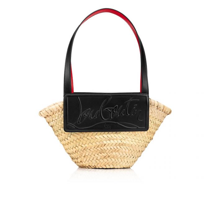 Christian Louboutin Loubishore Small Creative Fabric Basket Basket Kadın Beyaz Siyah | Türkiye ND9-76907W5