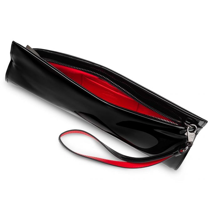 Christian Louboutin Loubitwist Clutch Classic Leather Pouches Kese Çanta Kadın Siyah | Türkiye VF6-10581L2