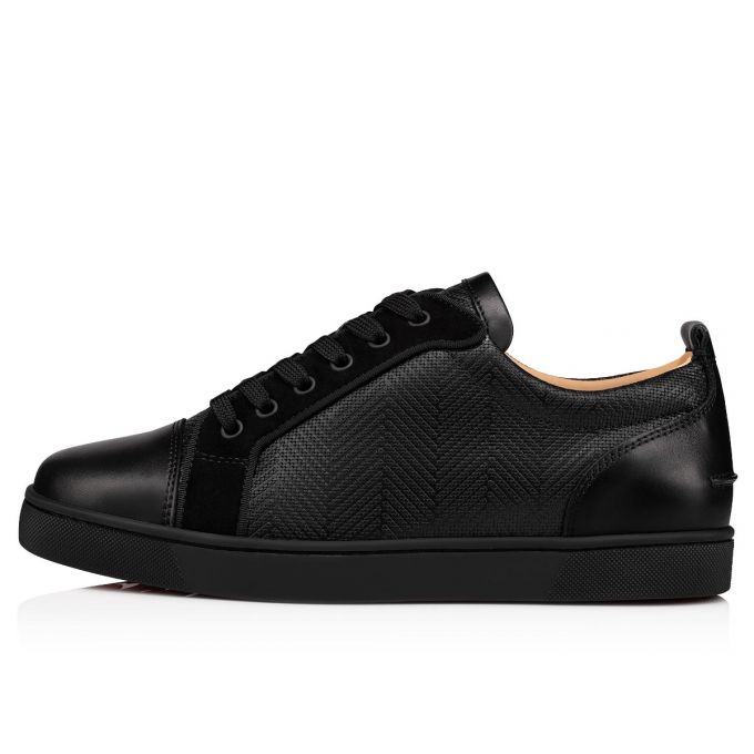 Christian Louboutin Louis Junior Creative Leather Sneakers Spor Ayakkabı Erkek Siyah | Türkiye CC9-84398W5