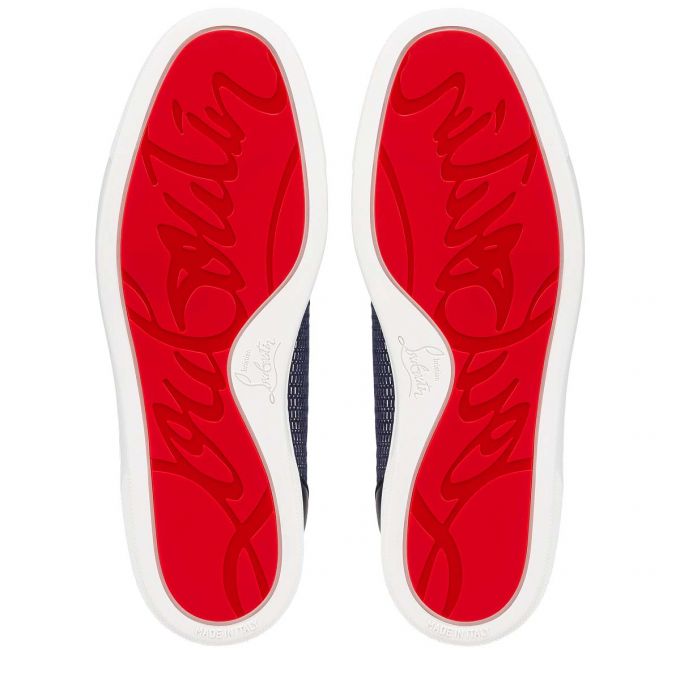 Christian Louboutin Louis Junior Orlato Cotton Sneakers Spor Ayakkabı Erkek Mavi | Türkiye NI7-30923J5