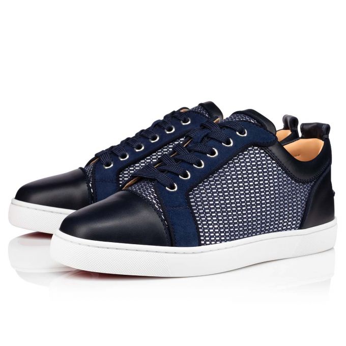 Christian Louboutin Louis Junior Orlato Cotton Sneakers Spor Ayakkabı Erkek Mavi | Türkiye NI7-30923J5