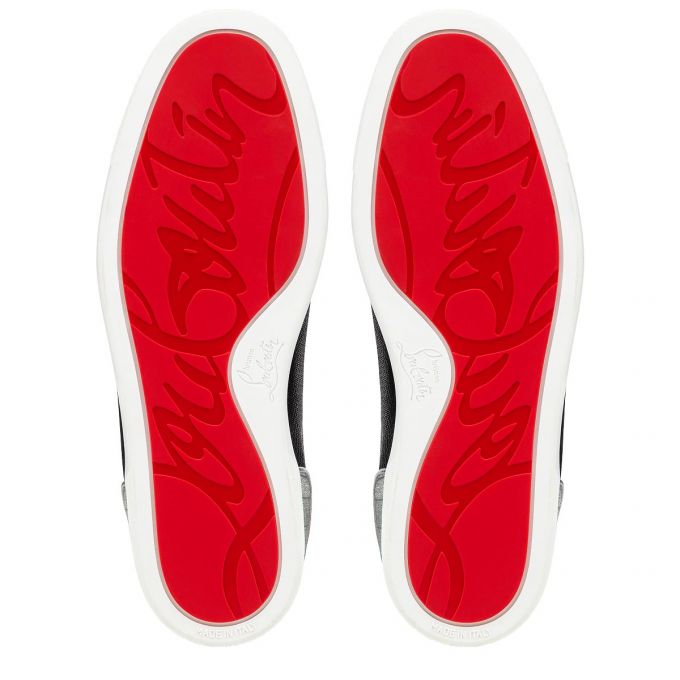 Christian Louboutin Louis Junior Orlato Creative Leather Sneakers Spor Ayakkabı Erkek Siyah Gümüş | Türkiye IT8-24792P9