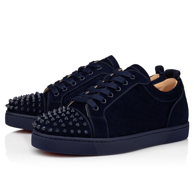 Christian Louboutin Louis Junior Sp 000 Mat Veau Velours Sneakers Spor Ayakkabı Erkek Koyu Mavi | Türkiye VE5-07930U1