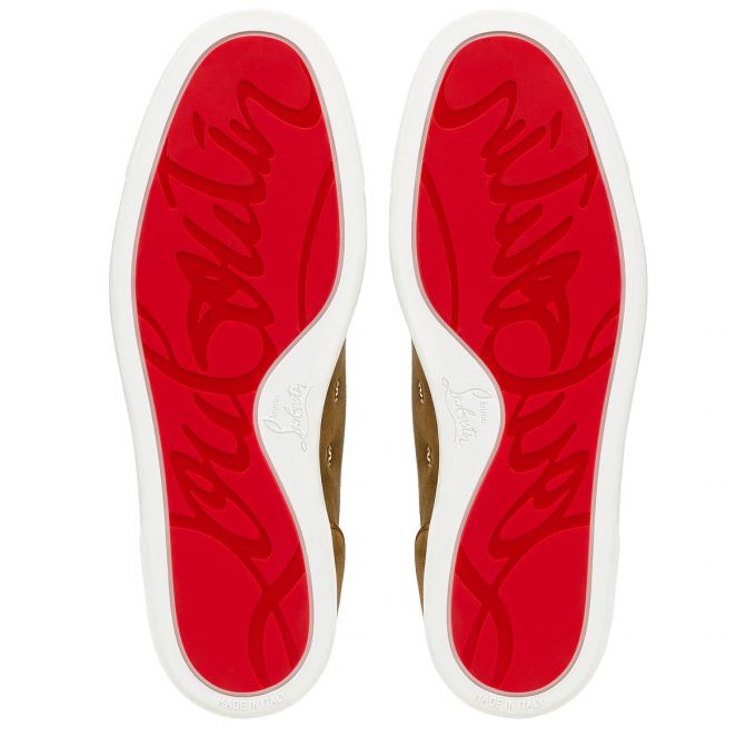 Christian Louboutin Louis Junior Sp 000 Veau Velours Sneakers Spor Ayakkabı Erkek Zeytin Yeşili | Türkiye RP3-33773G6