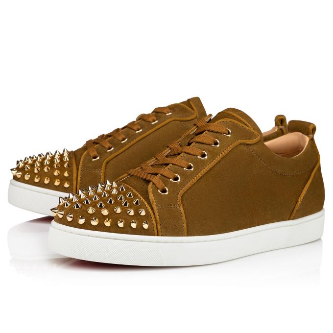 Christian Louboutin Louis Junior Sp 000 Veau Velours Sneakers Spor Ayakkabı Erkek Zeytin Yeşili | Türkiye RP3-33773G6