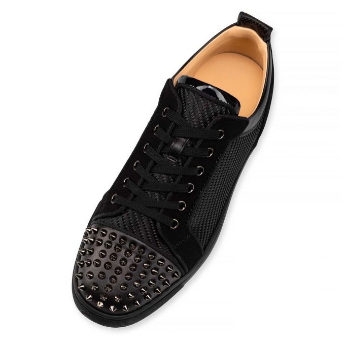 Christian Louboutin Louis Junior Spikes Orlato Cotton Sneakers Spor Ayakkabı Erkek Siyah | Türkiye OE4-68336R4