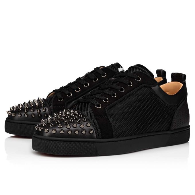 Christian Louboutin Louis Junior Spikes Orlato Cotton Sneakers Spor Ayakkabı Erkek Siyah | Türkiye OE4-68336R4