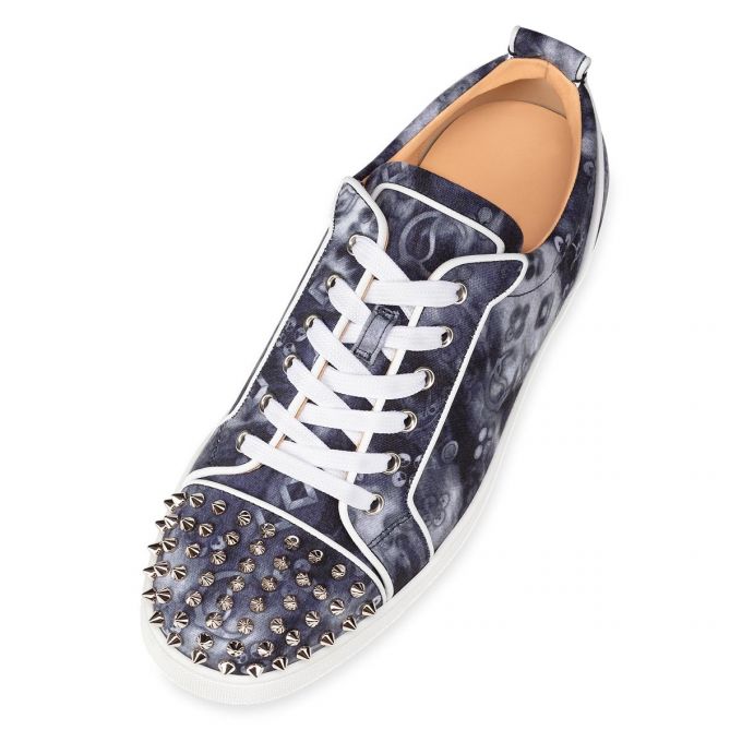 Christian Louboutin Louis Junior Spikes Orlato Cotton Sneakers Spor Ayakkabı Erkek Renkli Gümüş | Türkiye HG5-13491X3