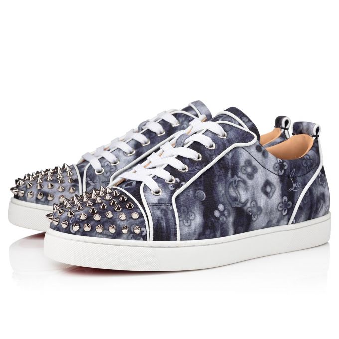 Christian Louboutin Louis Junior Spikes Orlato Cotton Sneakers Spor Ayakkabı Erkek Renkli Gümüş | Türkiye HG5-13491X3