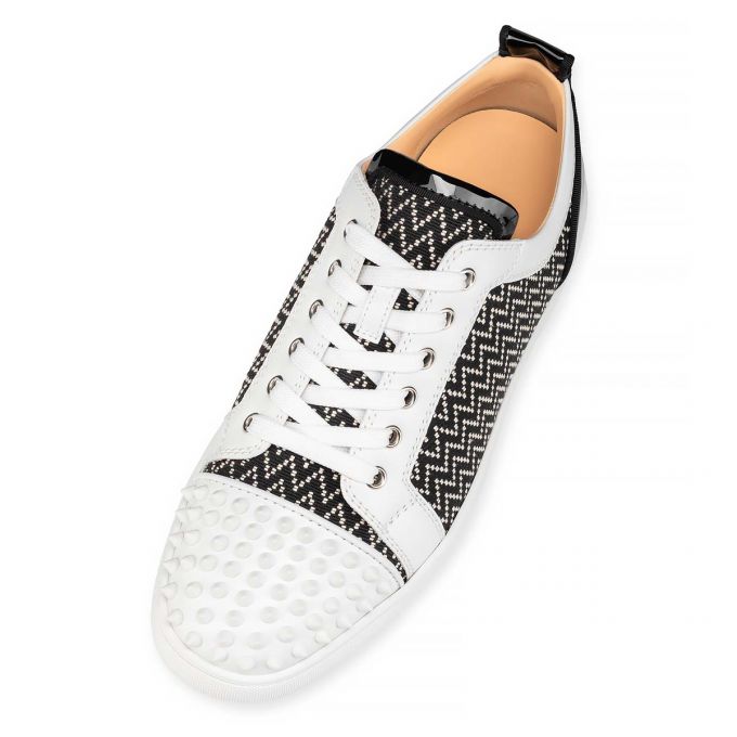 Christian Louboutin Louis Junior Spikes Orlato Cotton Sneakers Spor Ayakkabı Erkek Beyaz Siyah | Türkiye IY8-83738B1