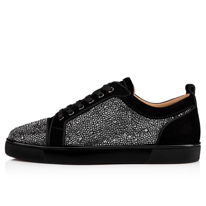 Christian Louboutin Louis Junior St 000 Strass Sneakers Spor Ayakkabı Erkek Siyah | Türkiye XB2-50235W5