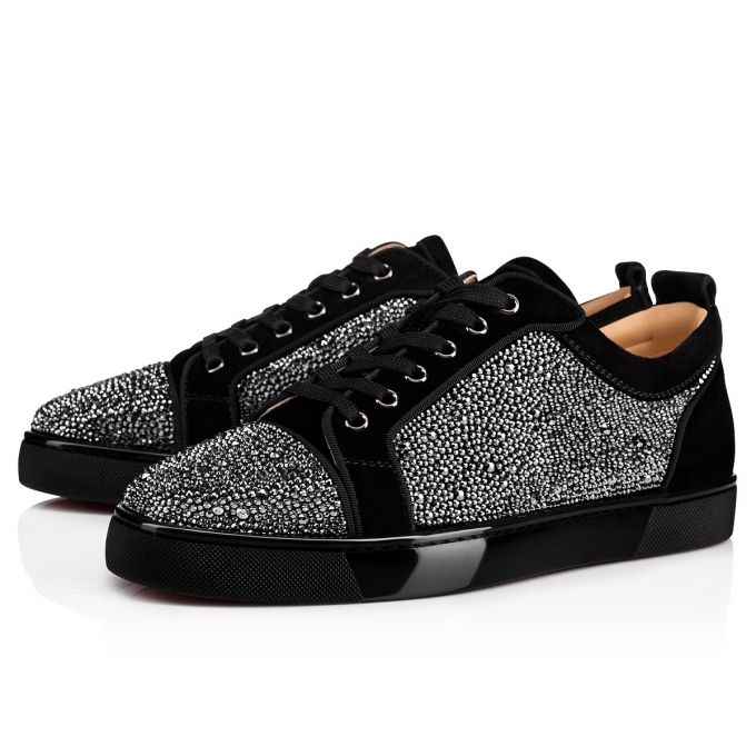 Christian Louboutin Louis Junior St 000 Strass Sneakers Spor Ayakkabı Erkek Siyah | Türkiye XB2-50235W5