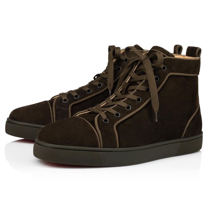 Christian Louboutin Louis Orlato 000 Alpino Veau Velours Sneakers Spor Ayakkabı Erkek Çikolata | Türkiye YP0-03800G4