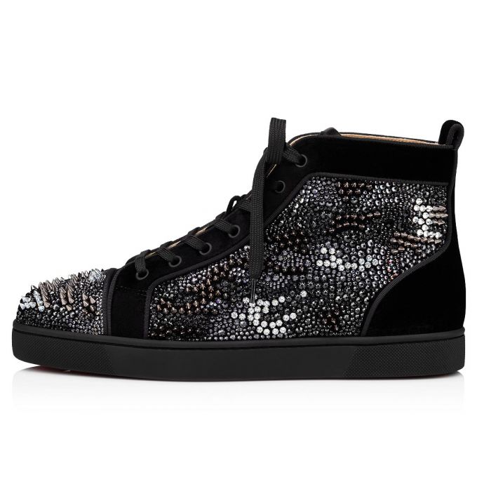 Christian Louboutin Louis Orlato Bling Bang Version Strass Sneakers Spor Ayakkabı Erkek Siyah | Türkiye GL7-20282X5