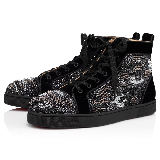 Christian Louboutin Louis Orlato Bling Bang Version Strass Sneakers Spor Ayakkabı Erkek Siyah | Türkiye GL7-20282X5