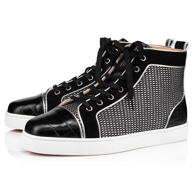 Christian Louboutin Louis Orlato Cotton Sneakers Spor Ayakkabı Erkek Siyah | Türkiye HS4-60126Q6