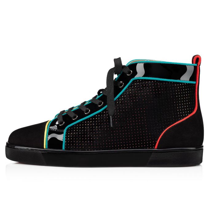 Christian Louboutin Louis Orlato Velvet Sneakers Spor Ayakkabı Erkek Siyah Renkli | Türkiye EJ5-79457Y1