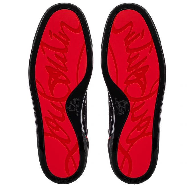 Christian Louboutin Louis Orlato Velvet Sneakers Spor Ayakkabı Erkek Siyah Renkli | Türkiye EJ5-79457Y1