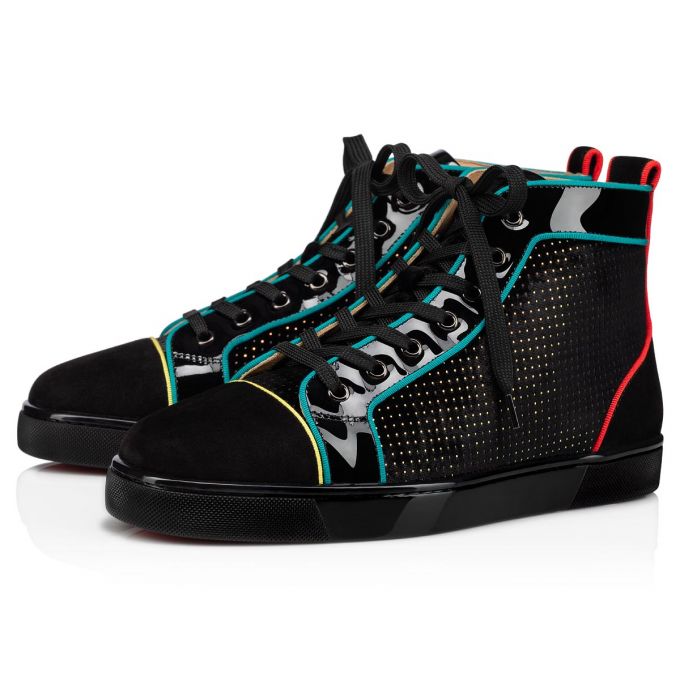 Christian Louboutin Louis Orlato Velvet Sneakers Spor Ayakkabı Erkek Siyah Renkli | Türkiye EJ5-79457Y1