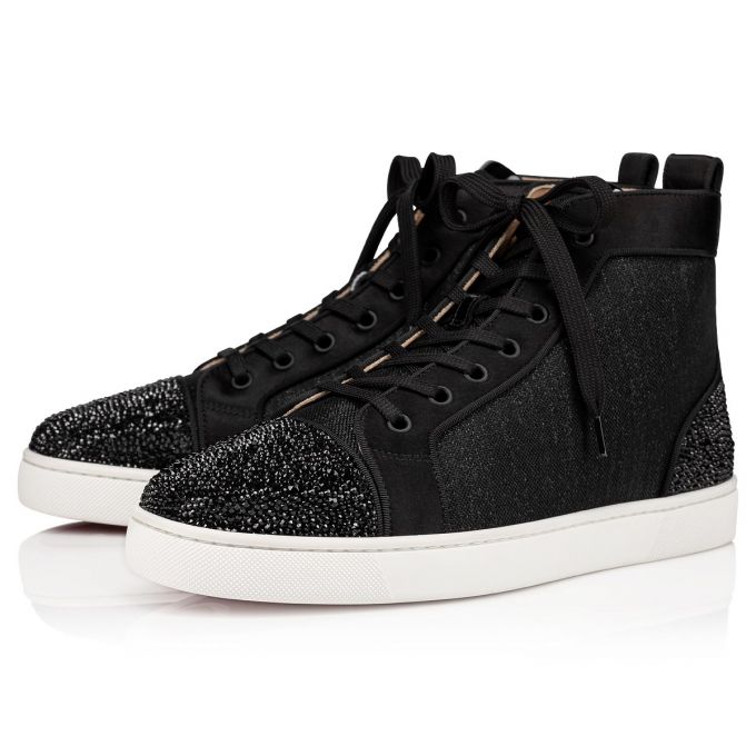 Christian Louboutin Louis P Strass 000 Version Strass Sneakers Spor Ayakkabı Erkek Siyah | Türkiye XJ7-88788B6