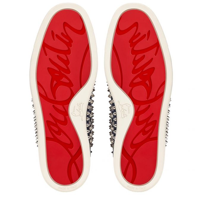 Christian Louboutin Louis Version Veau Velours Sneakers Spor Ayakkabı Erkek Koyu Mavi Gümüş | Türkiye FG6-29442K2