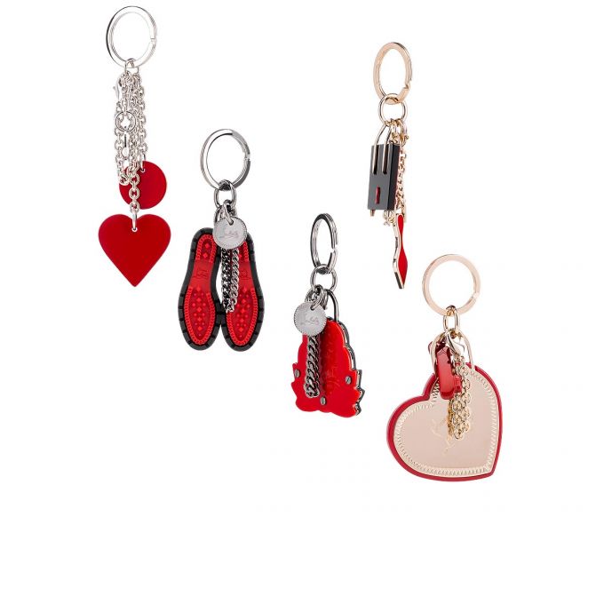 Christian Louboutin M Lug Sole Metallic Finish Keyrings Anahtarlık Erkek Siyah Kırmızı | Türkiye MM1-29642A6