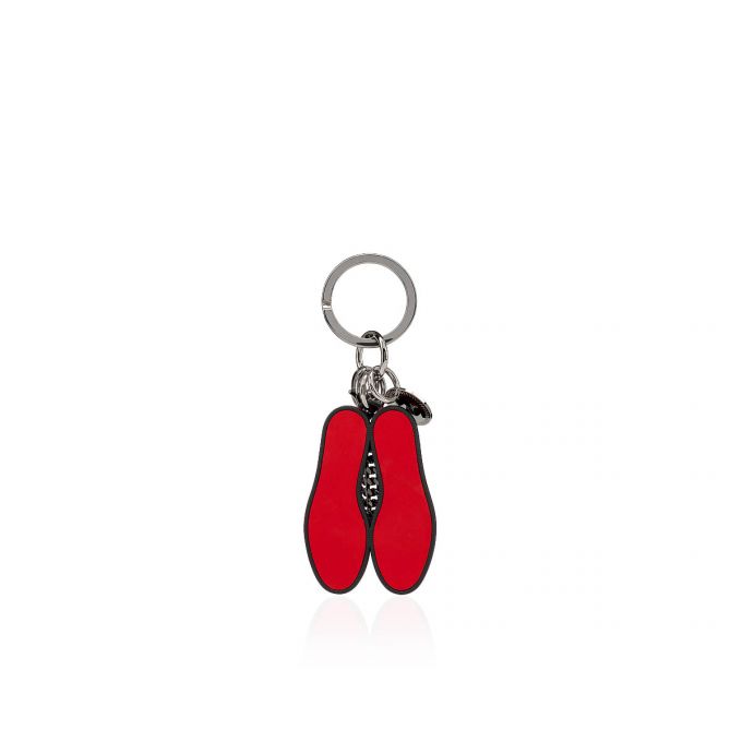 Christian Louboutin M Lug Sole Metallic Finish Keyrings Anahtarlık Erkek Siyah Kırmızı | Türkiye MM1-29642A6