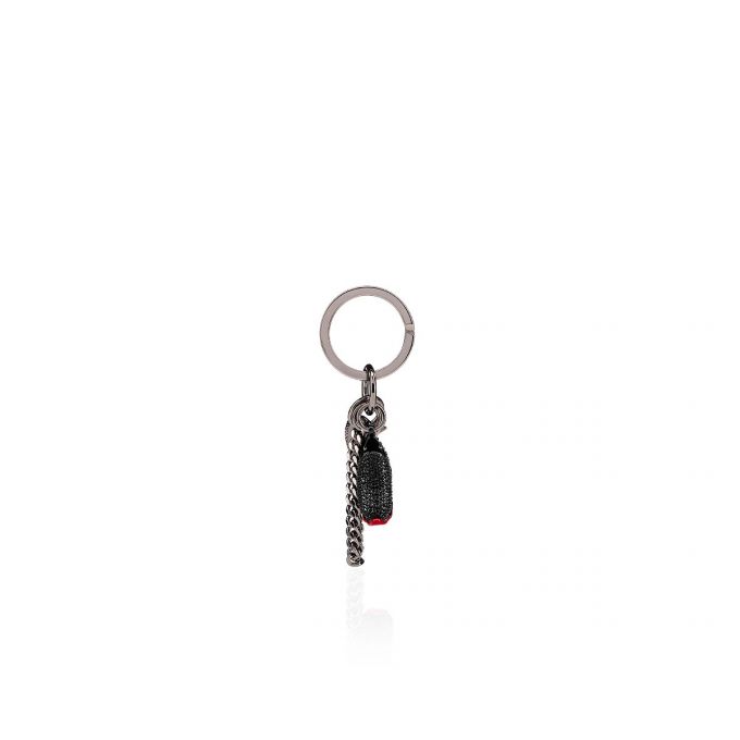 Christian Louboutin M Running Metallic Finish Keyrings Anahtarlık Erkek Siyah Kırmızı | Türkiye UX9-54435S3