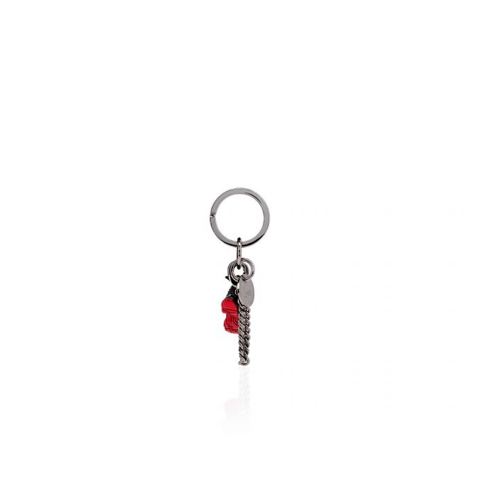 Christian Louboutin M Running Metallic Finish Keyrings Anahtarlık Erkek Siyah Kırmızı | Türkiye UX9-54435S3