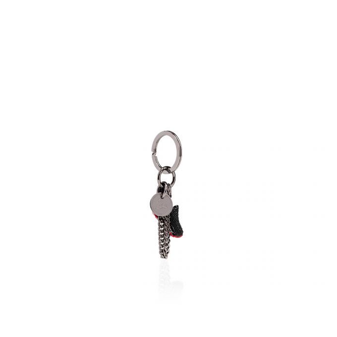 Christian Louboutin M Running Metallic Finish Keyrings Anahtarlık Erkek Siyah Kırmızı | Türkiye UX9-54435S3