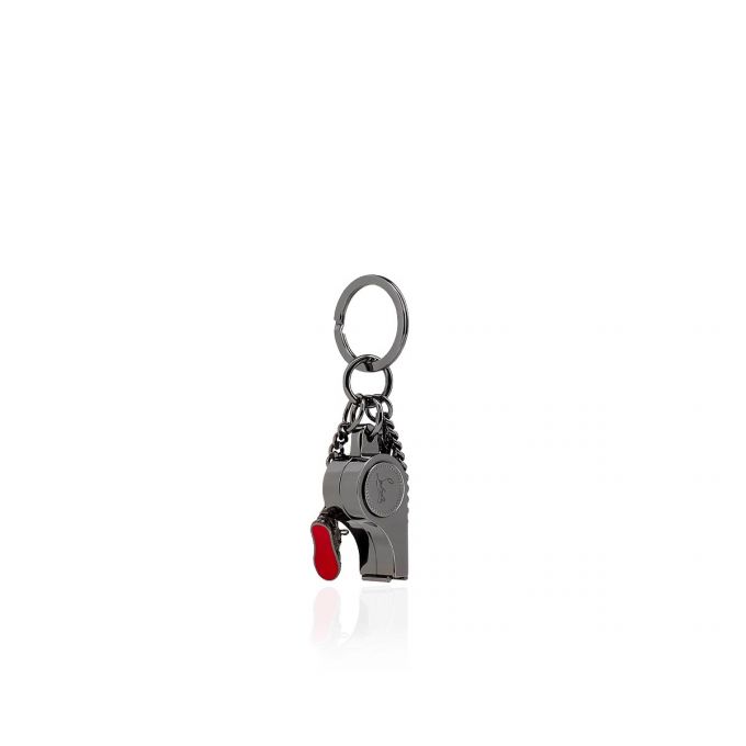 Christian Louboutin M Whistle Keyri Gunmetal Metallic Finish Keyrings Anahtarlık Kadın Metal | Türkiye AL7-59545H7