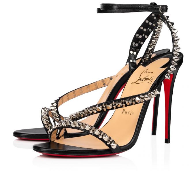 Christian Louboutin Mafaldina Spikes 100 Sandaletler Sandalet Kadın Siyah Gümüş | Türkiye NY1-34703P4