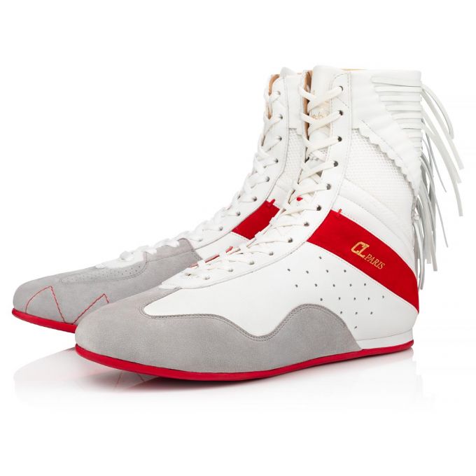 Christian Louboutin My K.O. Version Calf Sneakers Spor Ayakkabı Erkek Beyaz | Türkiye RI5-66126H4