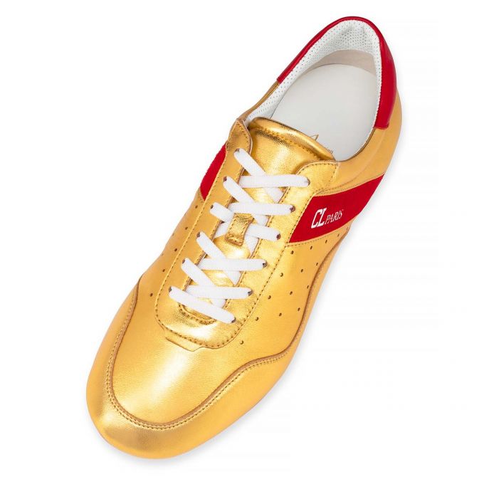 Christian Louboutin My K Low Nappa Sneakers Spor Ayakkabı Erkek Altın Kırmızı | Türkiye LO1-34353A9