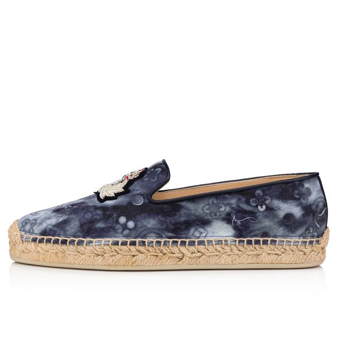 Christian Louboutin Nanou Orlato Cotton Espadriller Espadril Ayakkabı Kadın Renkli Mavi | Türkiye EF8-48304B8