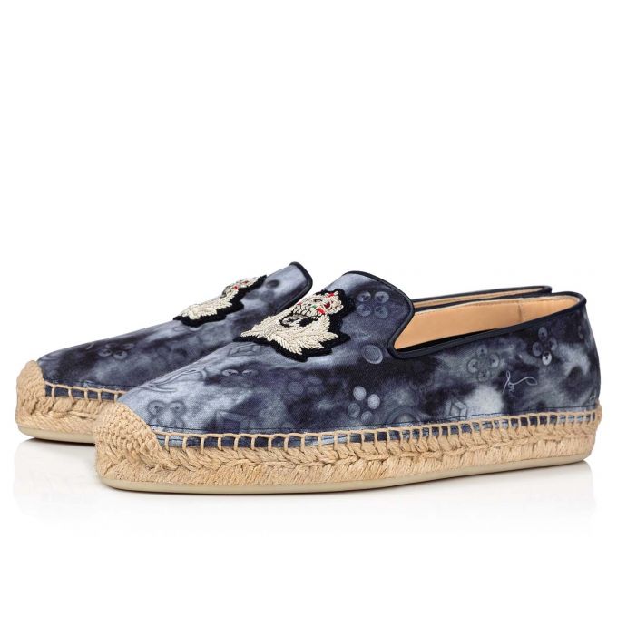 Christian Louboutin Nanou Orlato Cotton Espadriller Espadril Ayakkabı Kadın Renkli Mavi | Türkiye EF8-48304B8