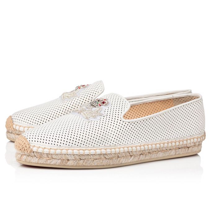 Christian Louboutin Nanou Orlato Nappa Espadriller Espadril Ayakkabı Kadın Beyaz | Türkiye DB6-28092R7