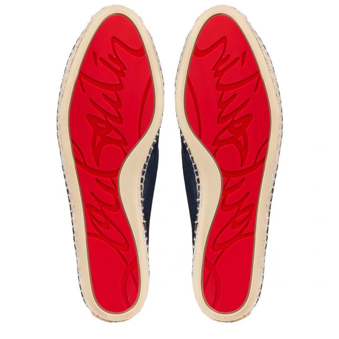 Christian Louboutin Nanou Orlato Veau Velours Espadriller Espadril Ayakkabı Kadın Mavi | Türkiye UA5-22312T2