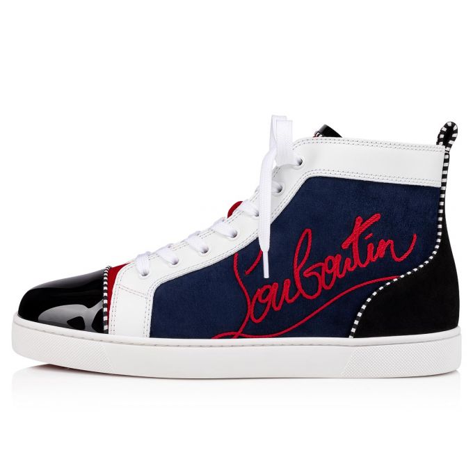 Christian Louboutin Navy Louis 000 Version Veau Velours Sneakers Spor Ayakkabı Erkek Renkli | Türkiye GX6-58505T8