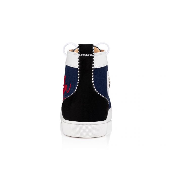 Christian Louboutin Navy Louis 000 Version Veau Velours Sneakers Spor Ayakkabı Erkek Renkli | Türkiye GX6-58505T8